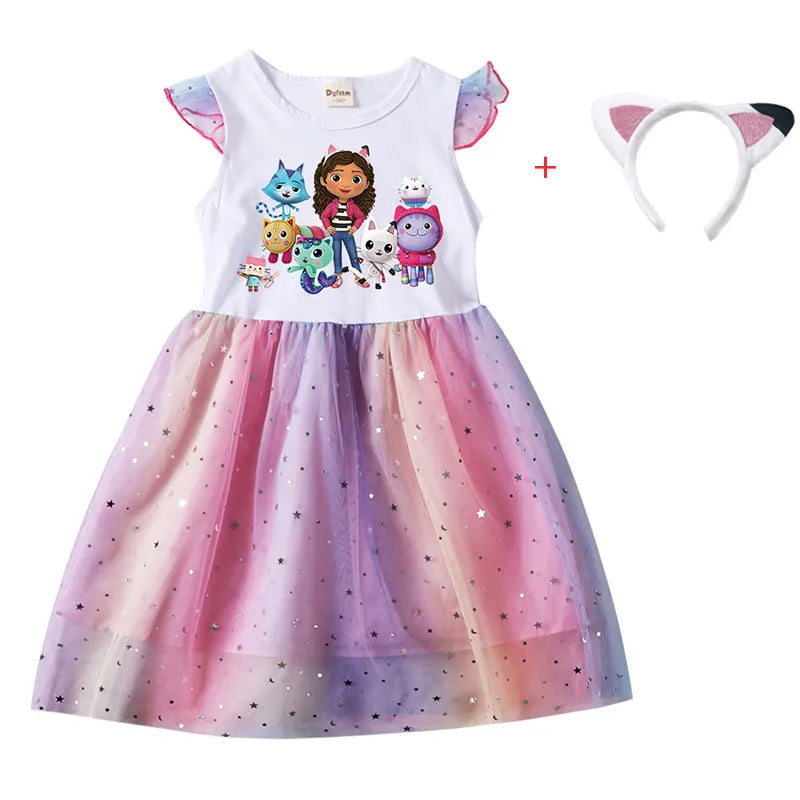 Cartoon Gabby Cats Baby Girl Dresses