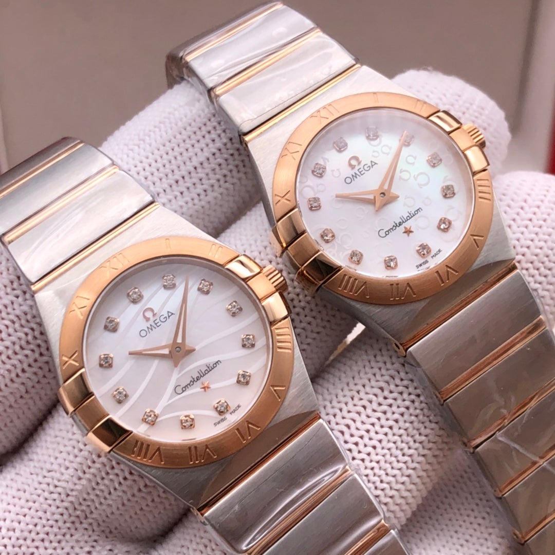 CONSTELLATION 27MM QUARTZ ROSE GOLD BEZEL MOTHER OF PEARL DIAL