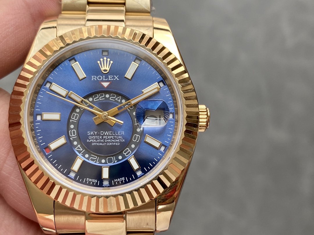 SKY-DWELLER 42 YELLOW GOLD BLUE DIAL