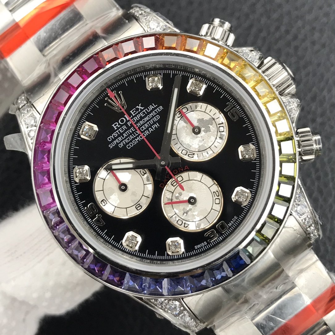 DAYTONA WHITE GOLD CUSTOM RAINBOW 116520