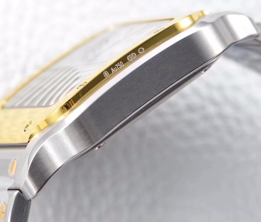SANTOS LADY 35.1MM AUTOMATIC GOLD STEEL (BEST VERSION)
