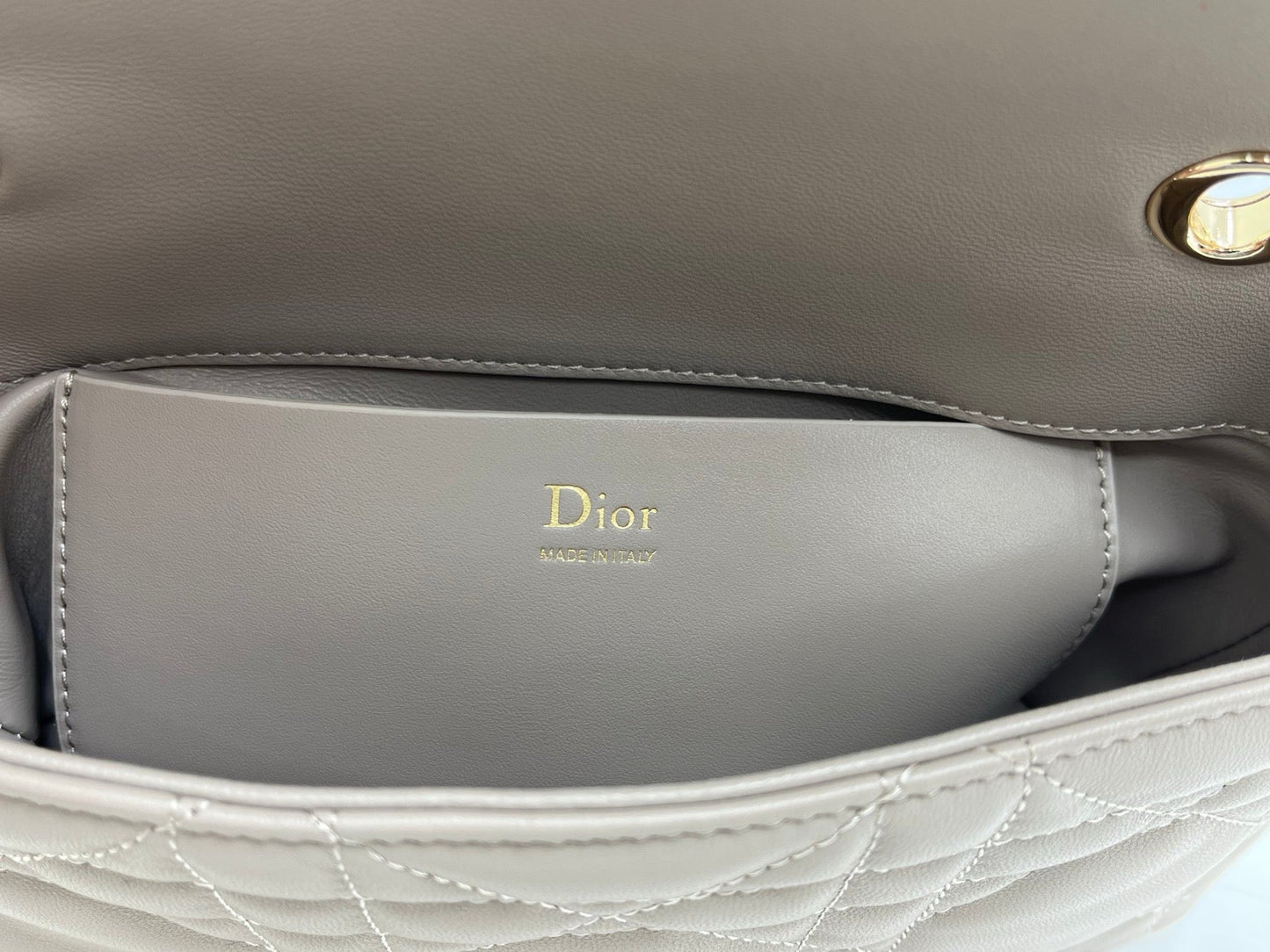 CD My Tender Top Handle Mini Bag 21cm Light Grey Macrocannage Leather 159473