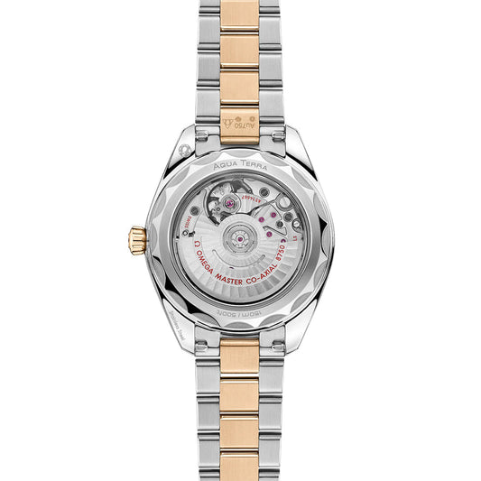 Seamaster Aqua Terra 150M Two-Tone 30mm - White, Mother-of-Pearl w/ Diamonds on Bracelet