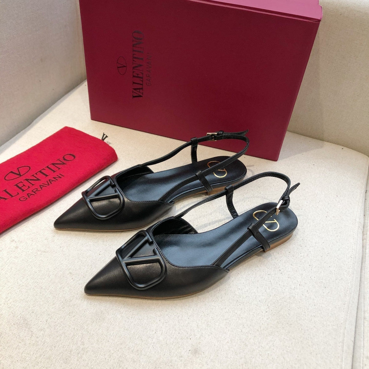 Valentino Slingback Flats Sheepskin