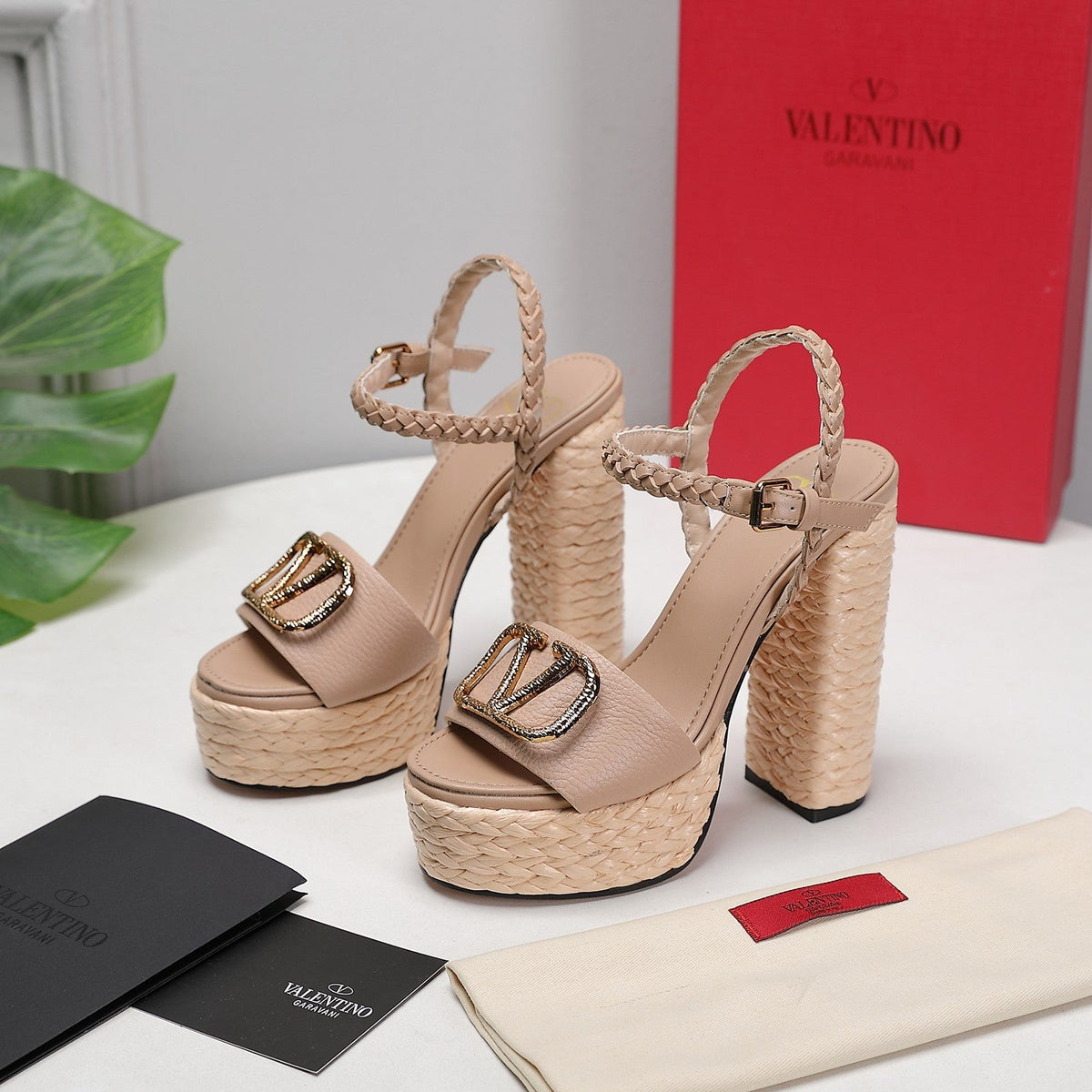 VT 25 Platform Sandals Nude Cowhide Espadrilles