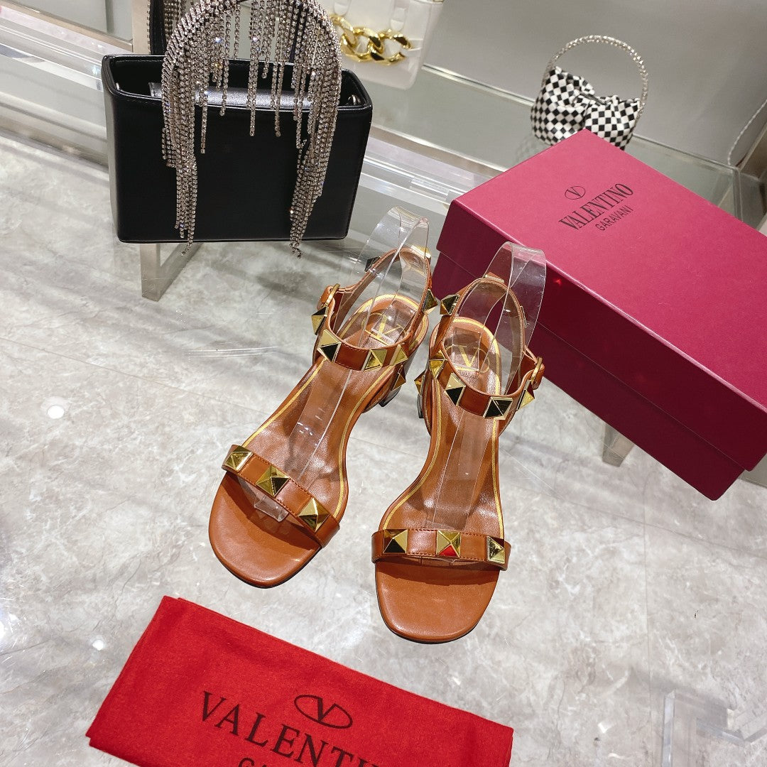 Valentino Roman Stud Sandal 65mm Calfskin 239546