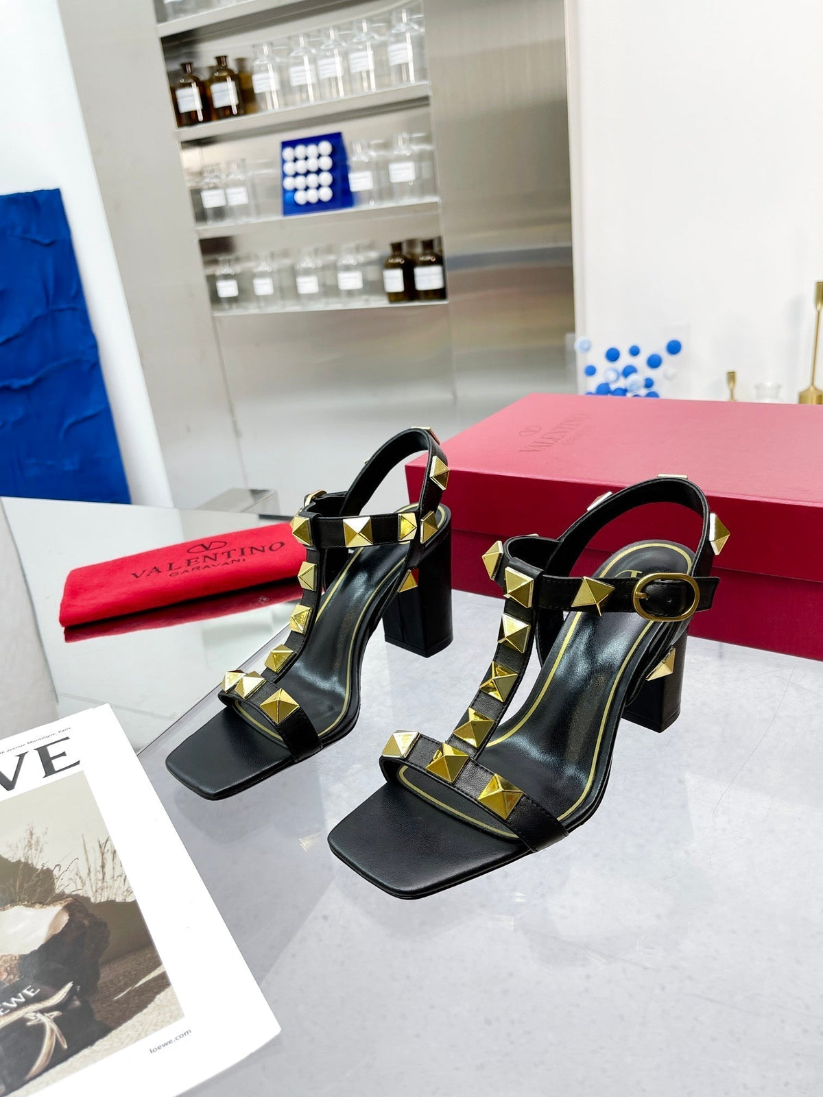 Valentino Roman Stud Sandal 90mm Calfskin 239554