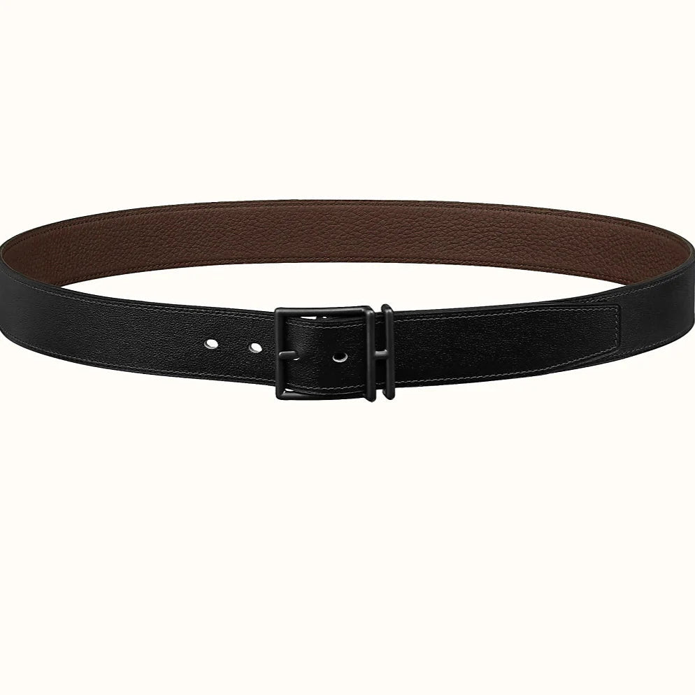 HM Nathan 32mm Belt Black Chocolate Leather 187798