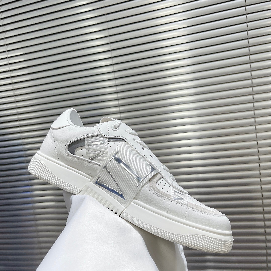 Valenti Low Top VL7N White Mix Grey Calfskin And Canvas 993731