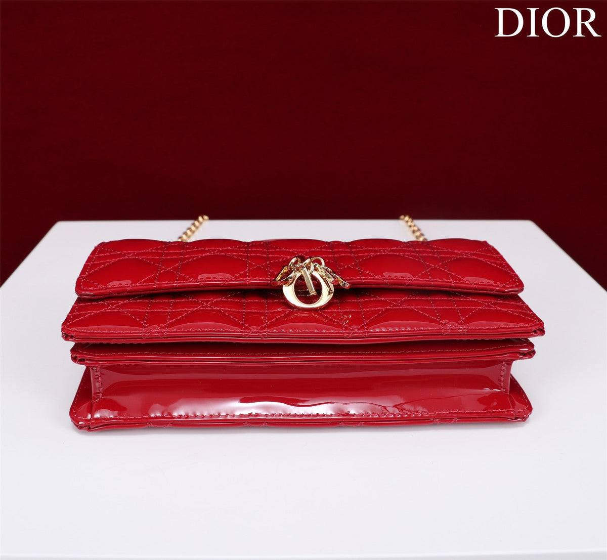 my cd mini 21 red patent calfskin
