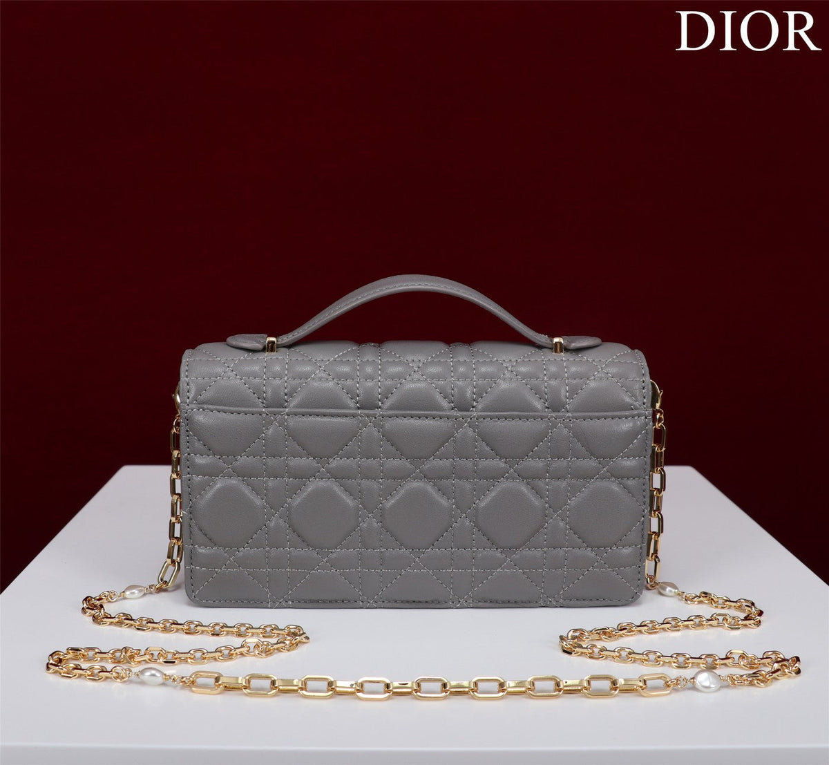 my cd mini 21 gray lambskin