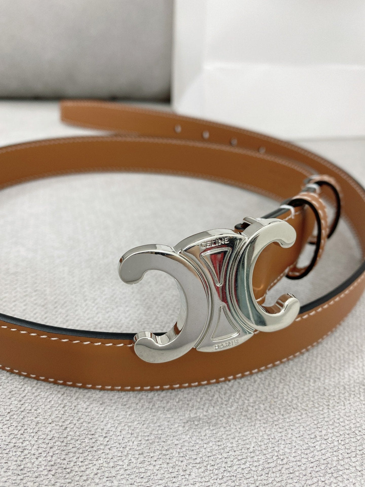 CL Sliver 25mm Triomphe Enamel Monogram Brown Calfskin 580678