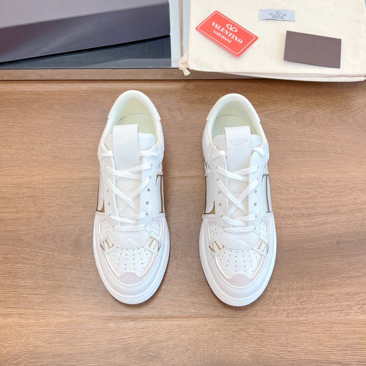valenti low top vl7n white calfskin brown canvas