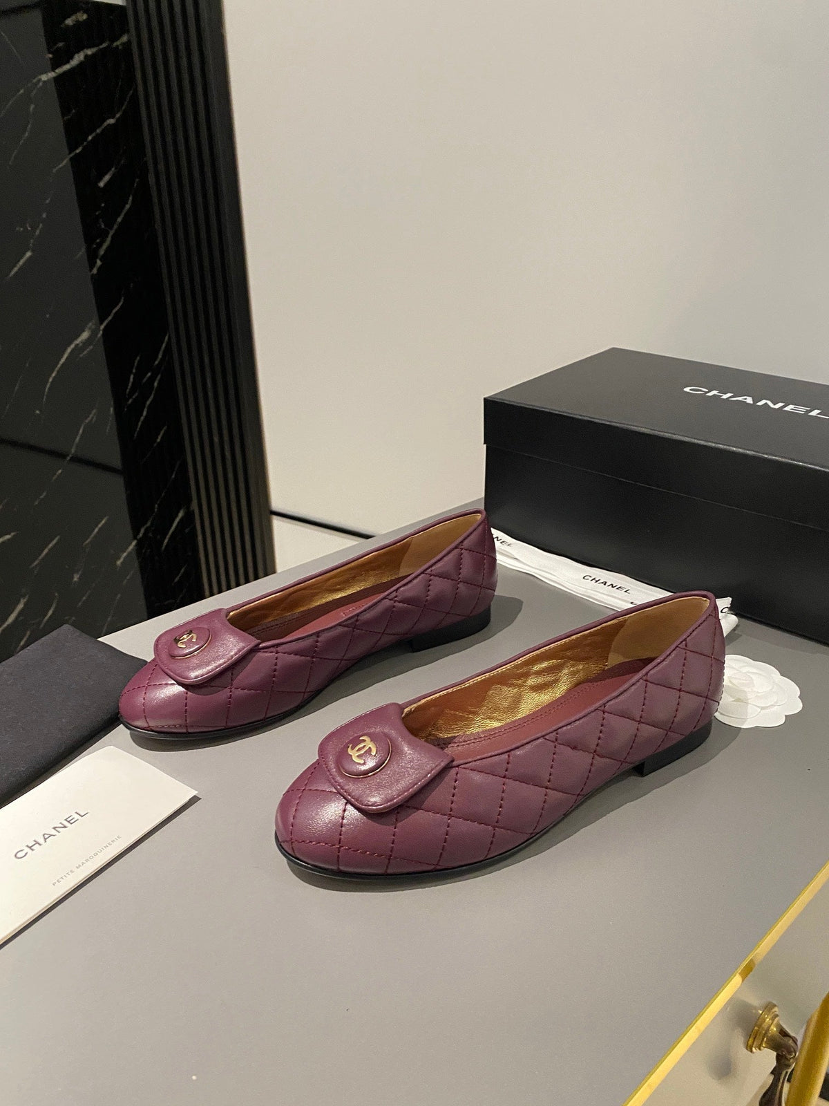 Chanel 26s Ballet Flat Mulberry Purple Lambskin