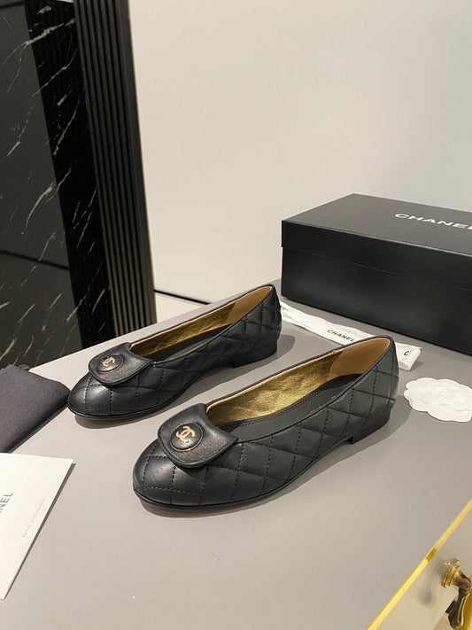 Chanel 26s Ballet Flat Black Lambskin
