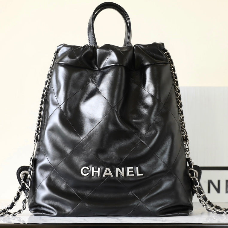 CC 2025 Backpack 34cm Black Soft Calfskin 335087