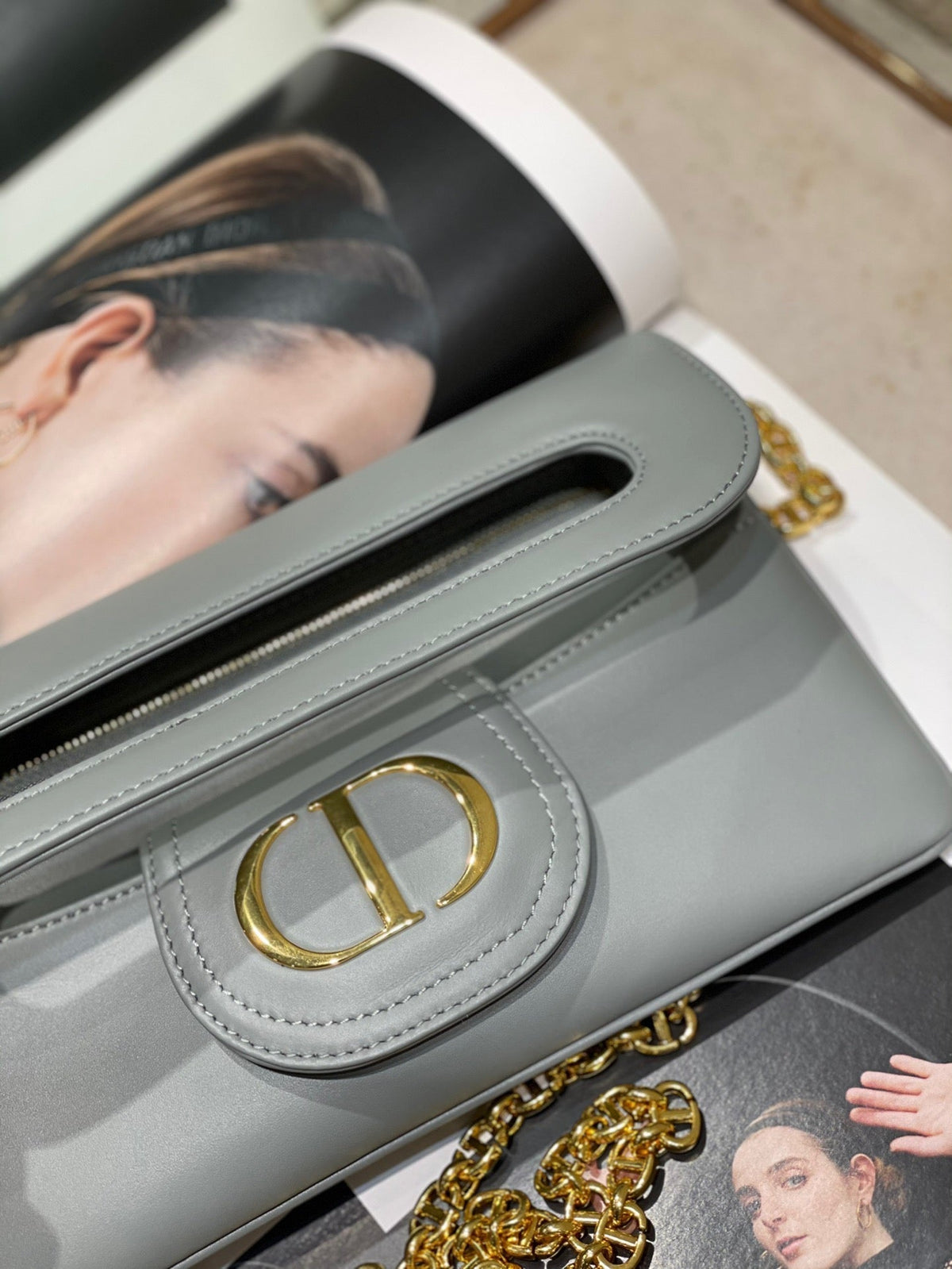 CD Diordouble Bag Blue Calfskin 336780
