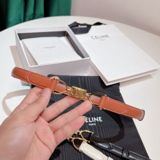 CEL Gold Buckle Belt 18mm Calfskin 176484