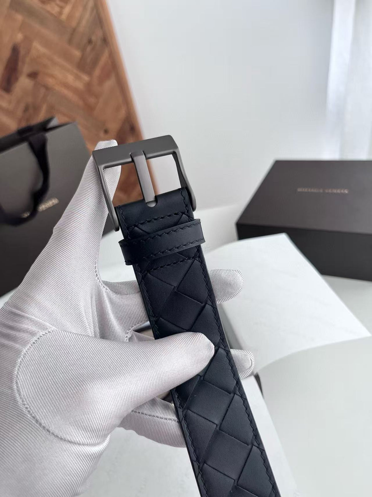 BV Watch Belt 35mm Black Cafskin HW