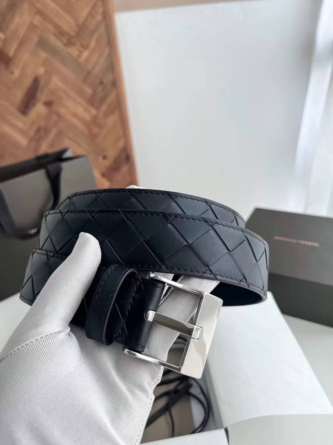 BV Watch Belt 35mm Black Cafskin HW