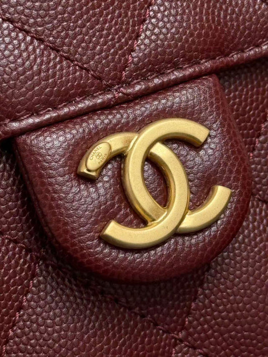 CC 25s Hobo Bag Burgundy Gold Calfskin