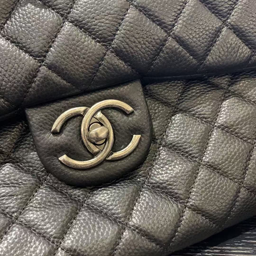 Chanel 2026 Classic Flap Bag 46cm Black Caviar Leather