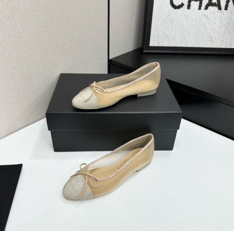 Chanel 2026 Ballet Flat Mesh Leather