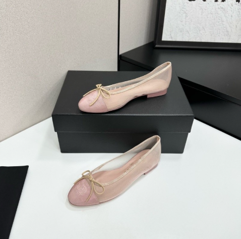 Chanel 2026 Ballet Flat Mesh Leather