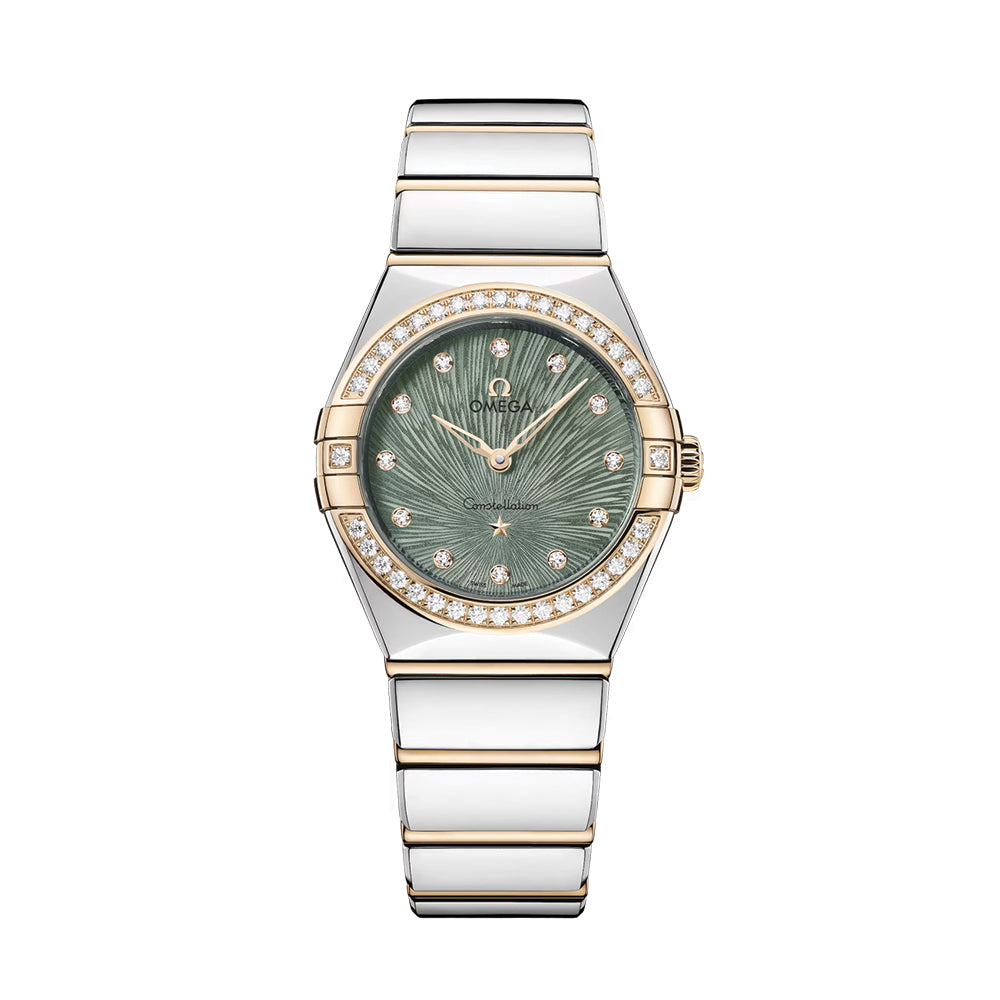 Constellation Diamonds Quartz Steel and Moonshine Gold 28mm - Green on Bracelet