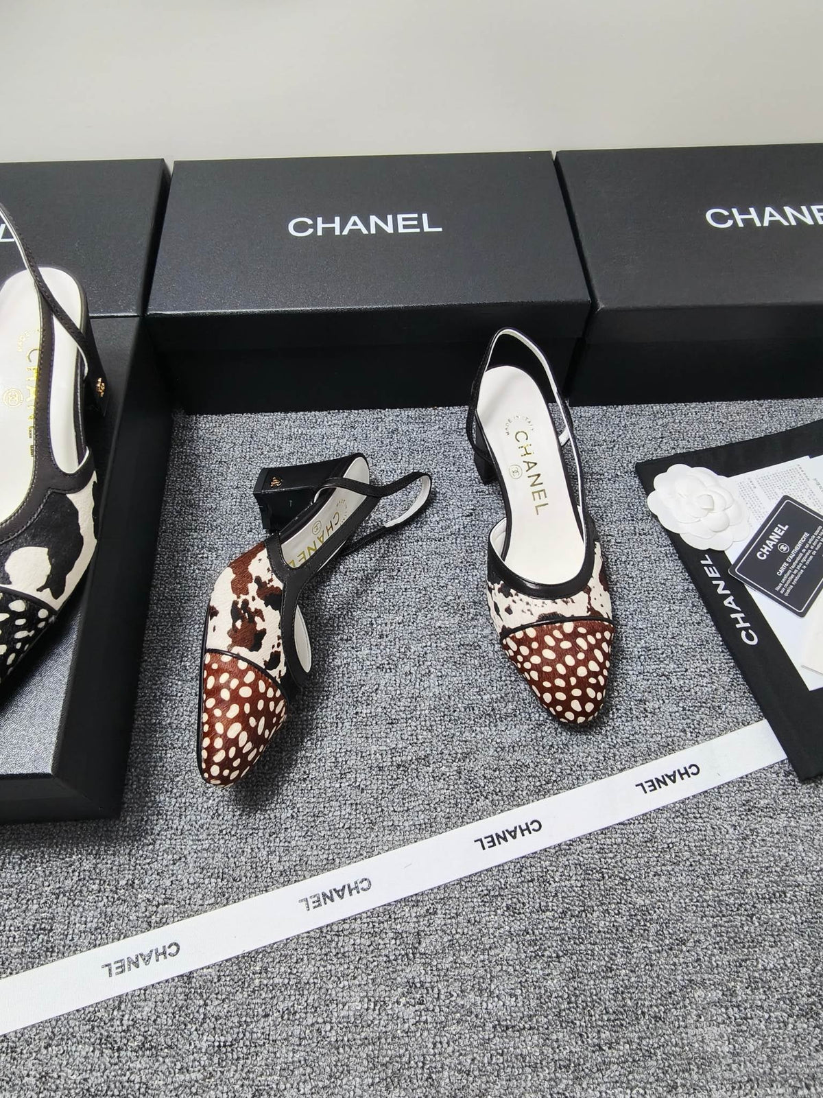 Chanel 2026 Slingback Black Cream Brown Horsehair Calfskin 696630