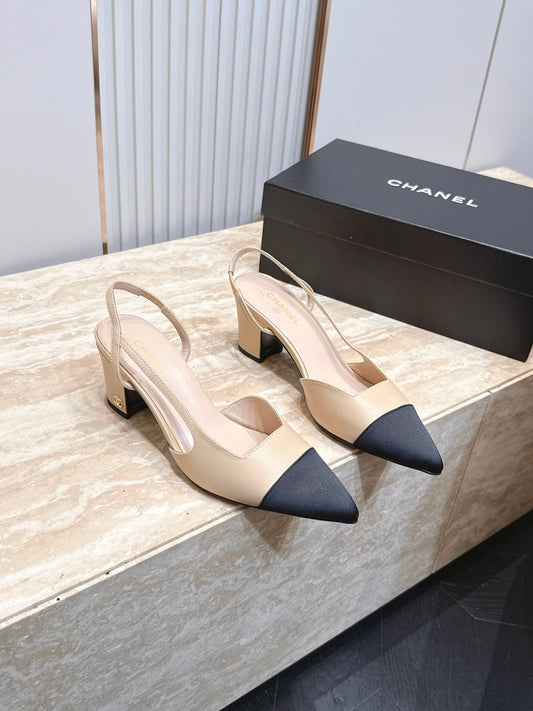 Chanel 2026 Slingback 65mm Fabric Calfskin 898961