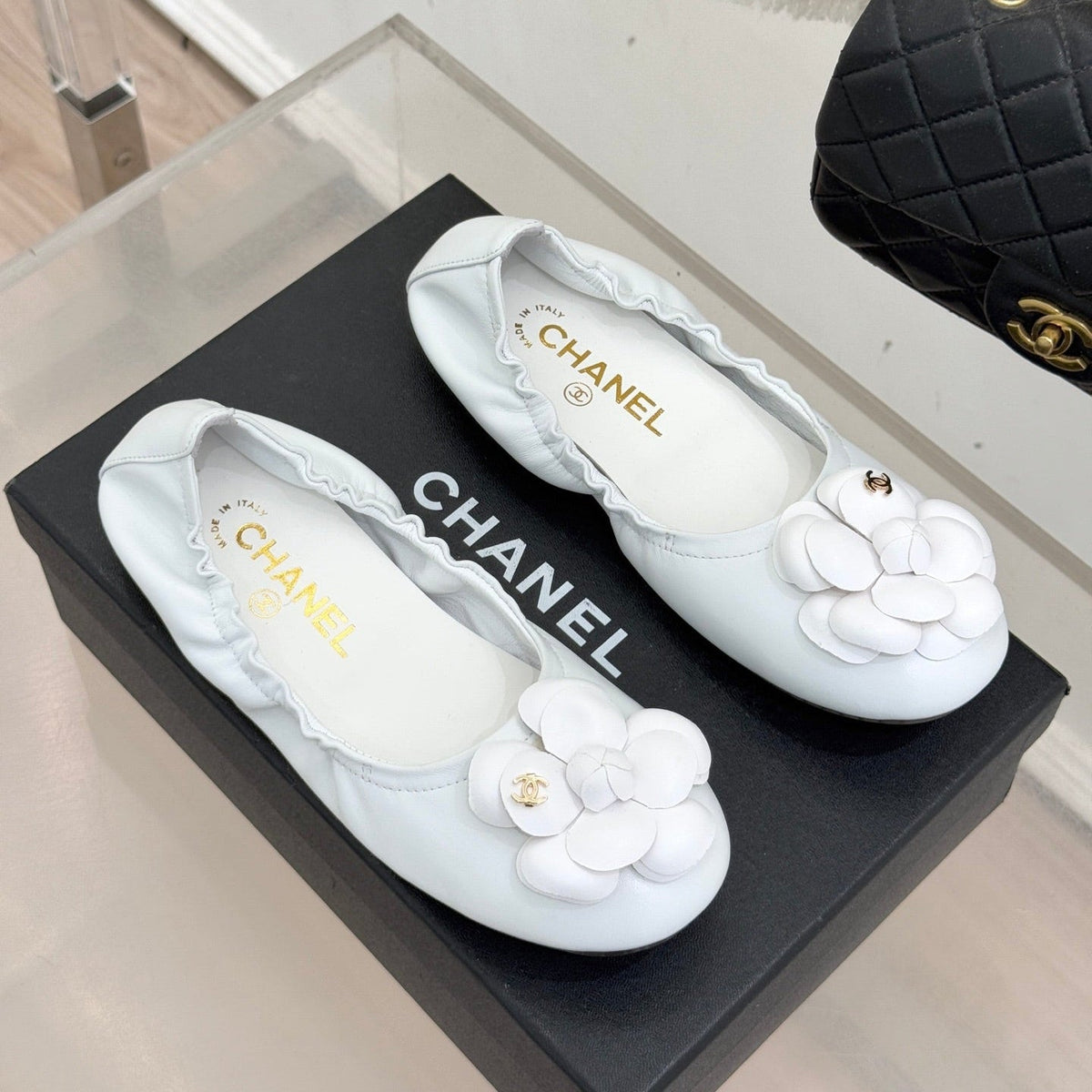 CC 2026 Double C Camellia Ballet Flat Sheepskin