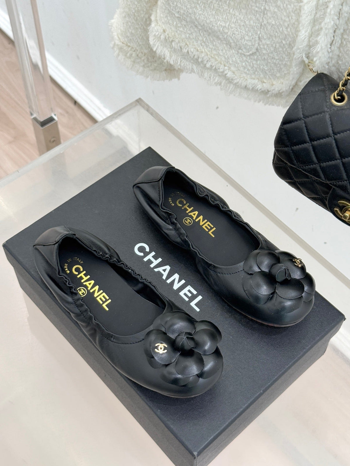 CC 2026 Double C Camellia Ballet Flat Sheepskin