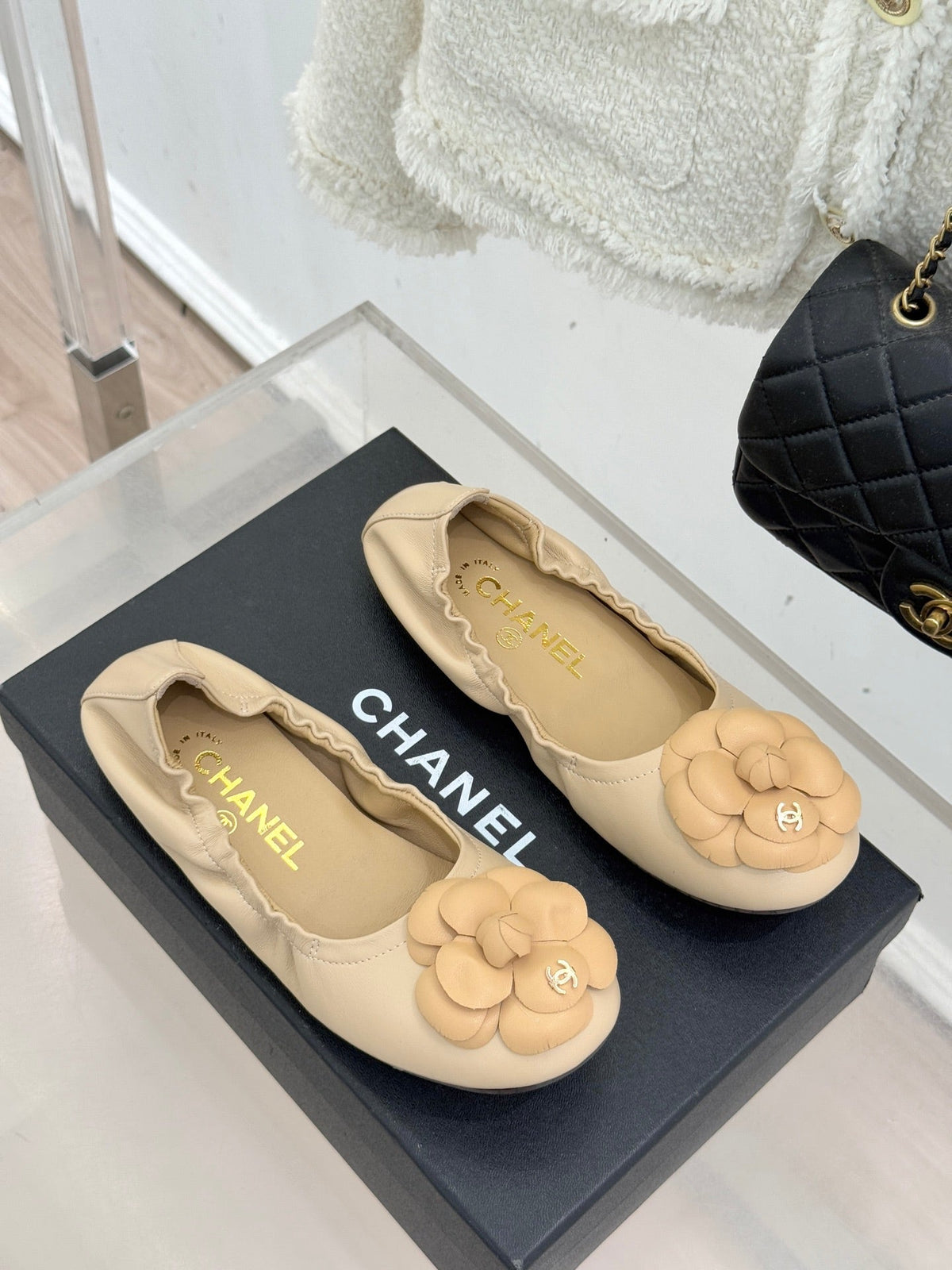 CC 2026 Double C Camellia Ballet Flat Sheepskin