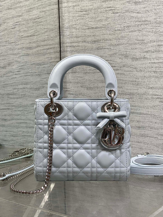 Dior 2026 Bow Lady Dior Glacier Blue Cannage Lambskin 286617