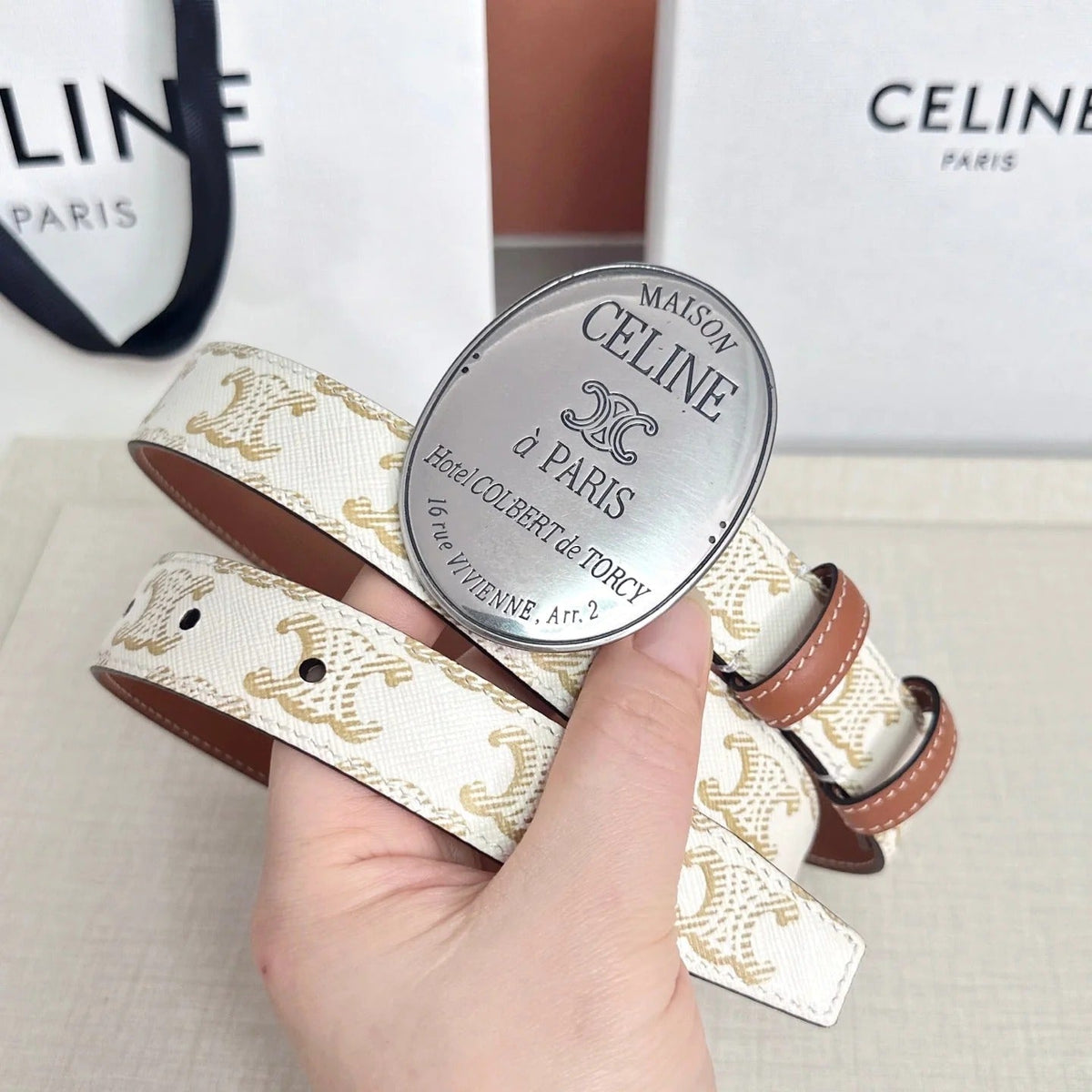 Celine 2026 Maison Paris Belt 25mm Leather 205170