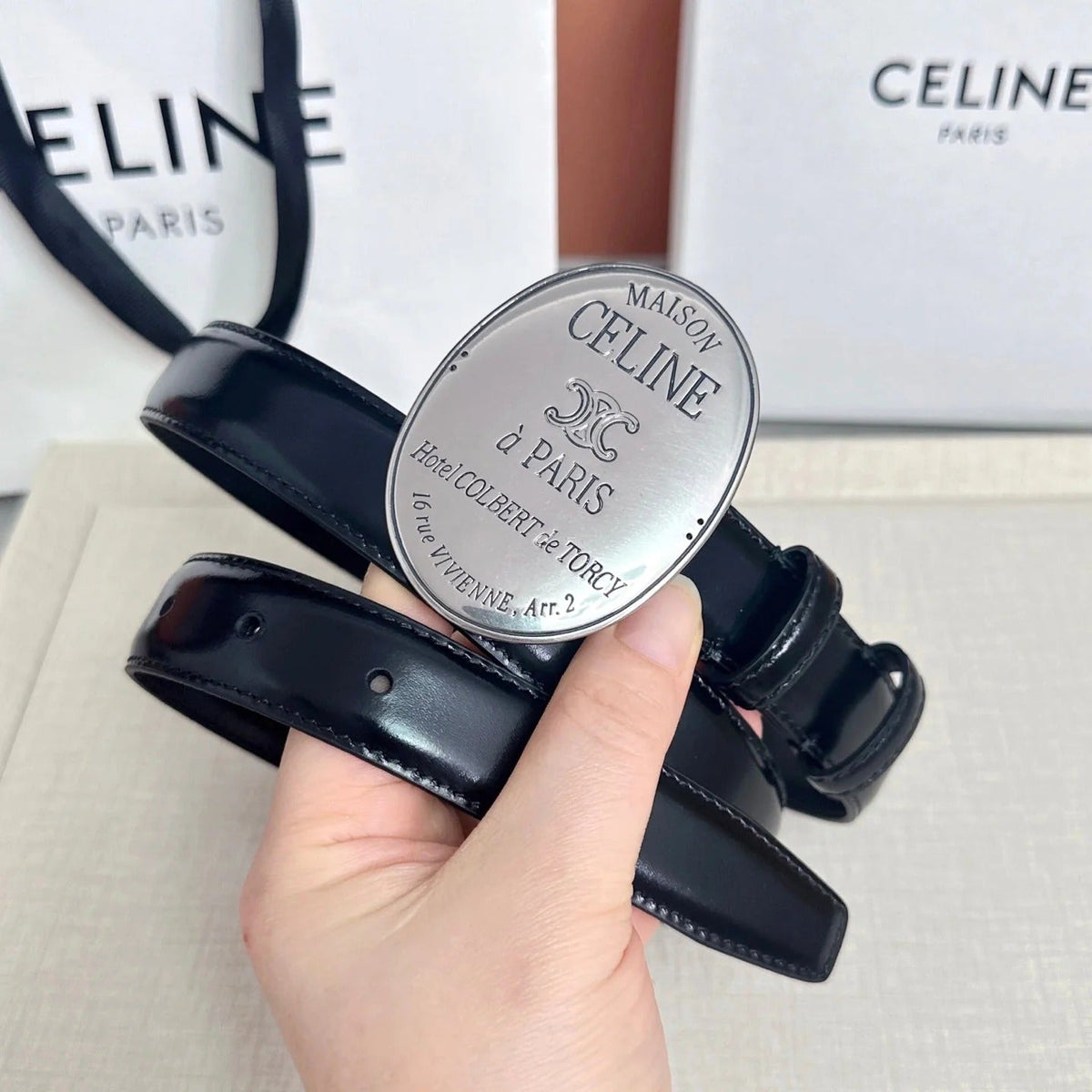 Celine 2026 Maison Paris Belt 25mm Leather 205170