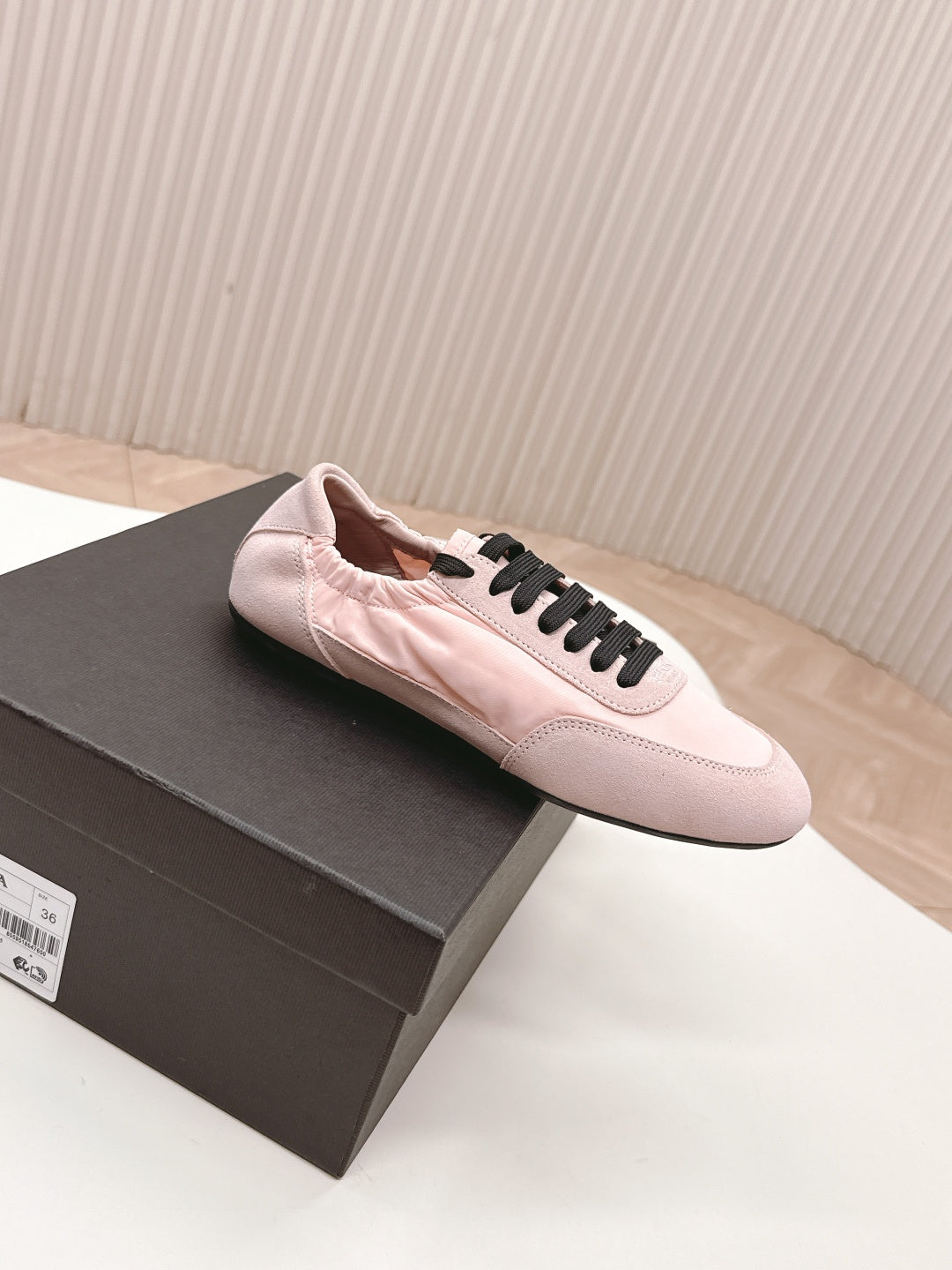 PRA 26S Sneaker Light Pink Suede Canvas 600604
