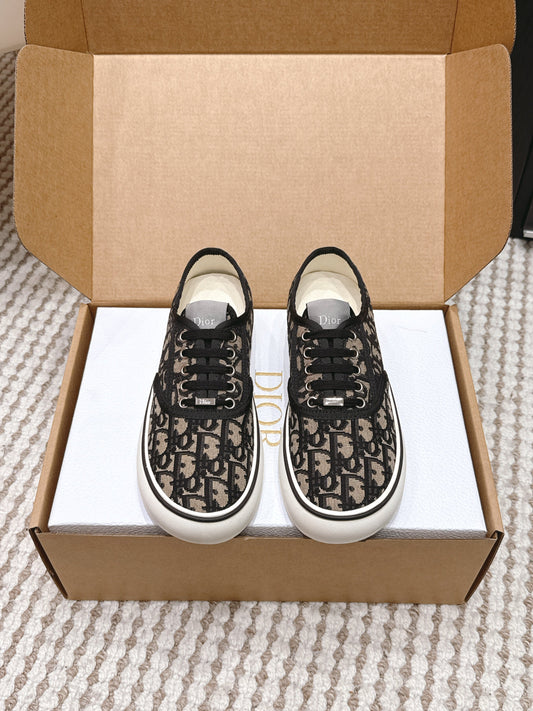 CD Saltwind Sneaker Black Beige Oblique Jacquard Cotton 632436