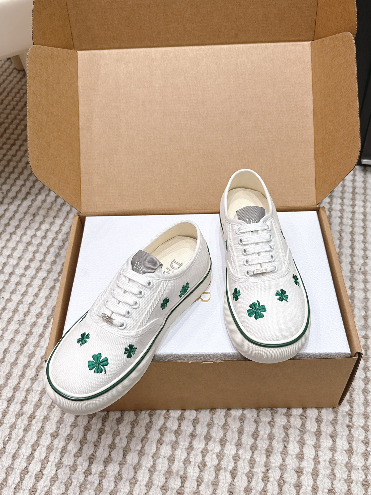 CD 26 Platform Sneaker White Green Canvas 632439
