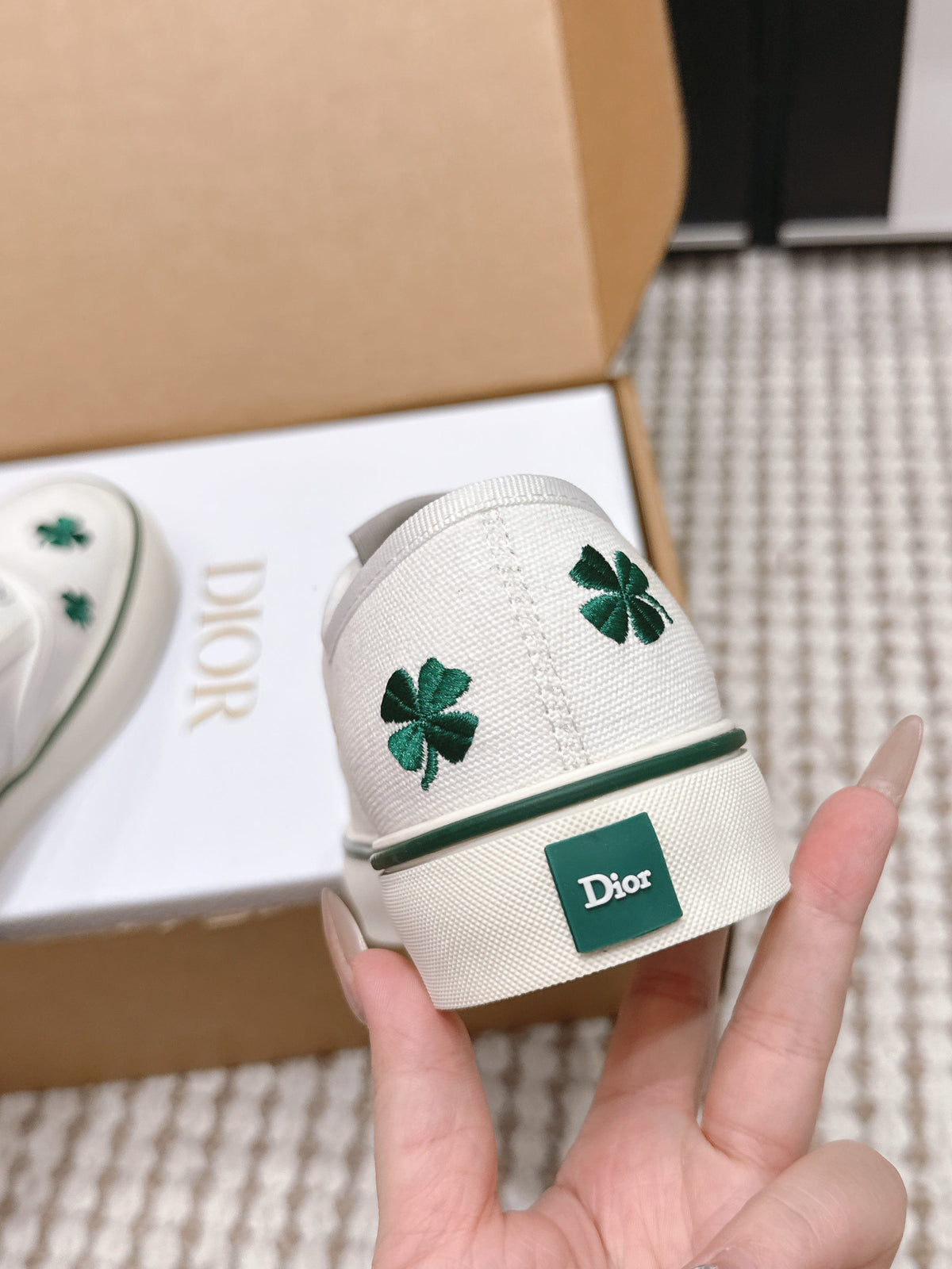 CD 26 Platform Sneaker White Green Canvas 632439