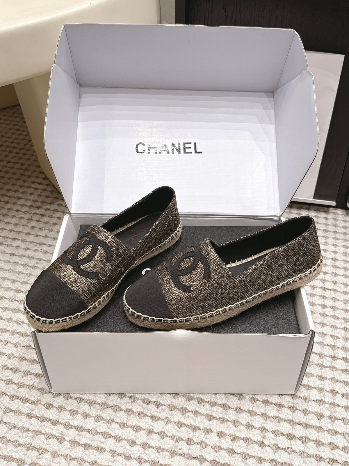 CC 26s Slip Ons Gold Bronze Fabric