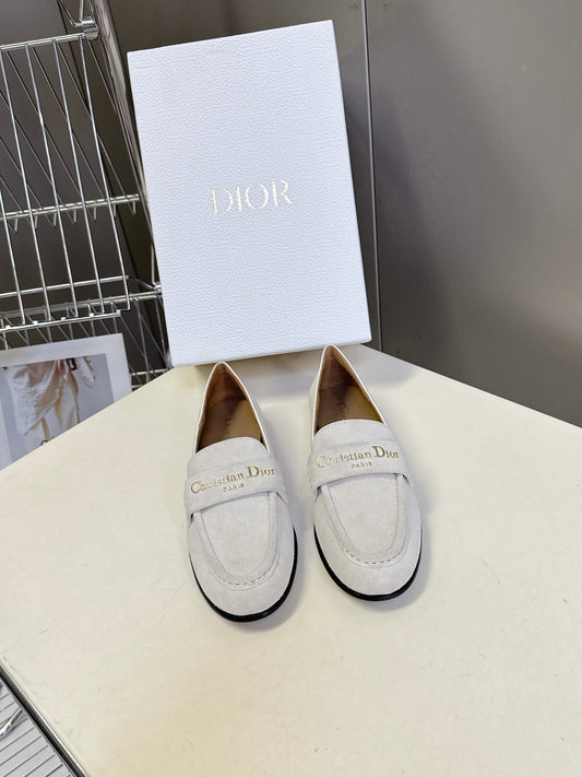 CD Boy Loafer Rope 5m Light Grayish Suede Calfskin 492540