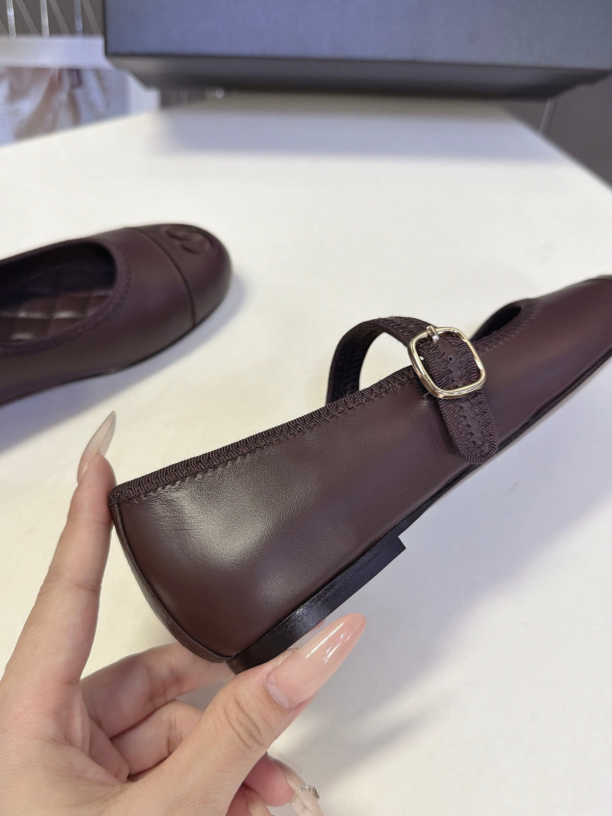 CC 26s Ballet Flats Brown Quilted Lamskin 947972