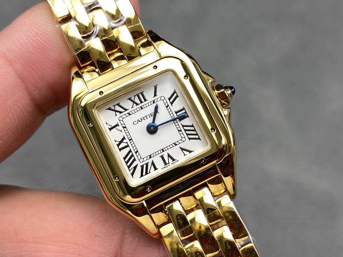 PANTHERE 22MM GOLD CASE WHITE DIAL