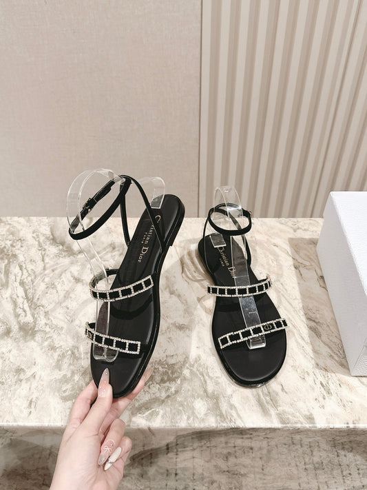 CD Diorissime Sandal Black Lambskin 483070