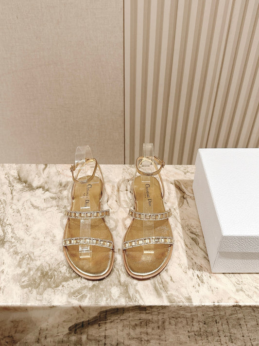CD Diorissime Sandal Gold Metalic Lambskin 483071