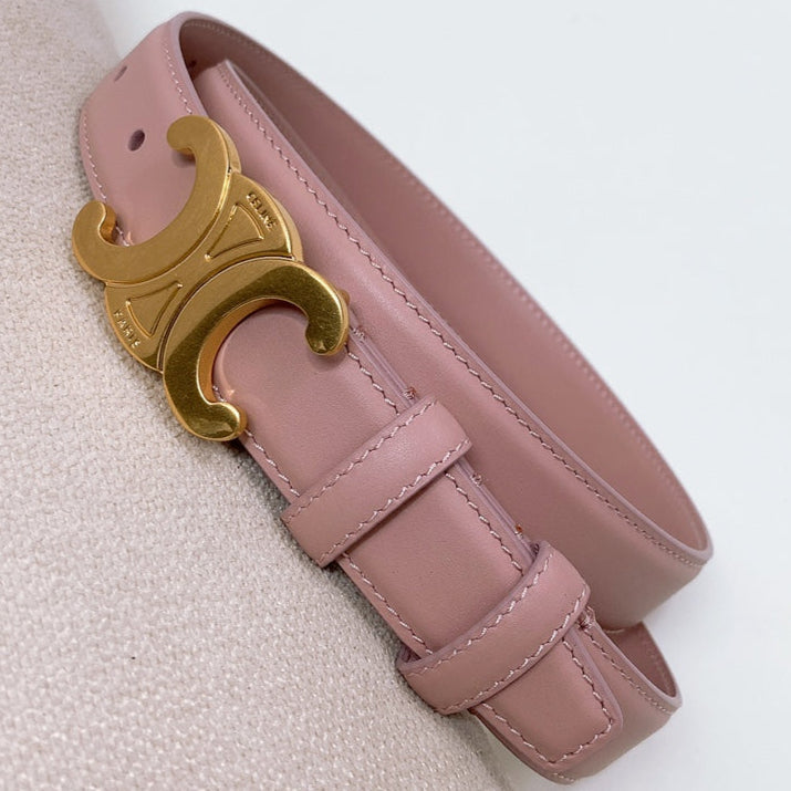 CEL 25mm Triomphe Belt Pink Taurillon Leather 176671
