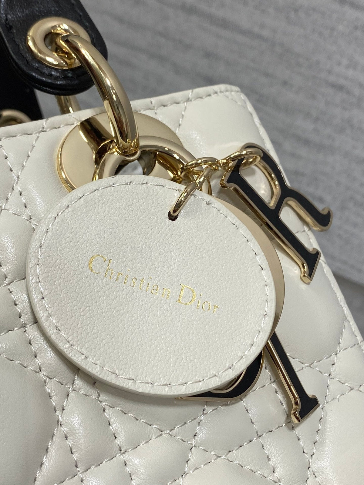 small lady 20 white black lambskin