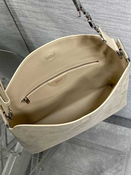 Dior Medium Diorly Bag Light Taupe Suede 286590